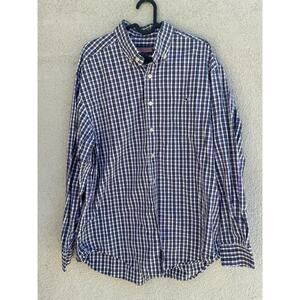 Vineyard Vines Men’s Large Plaid Tucker Long Sleeve Button Shirt Purple Green